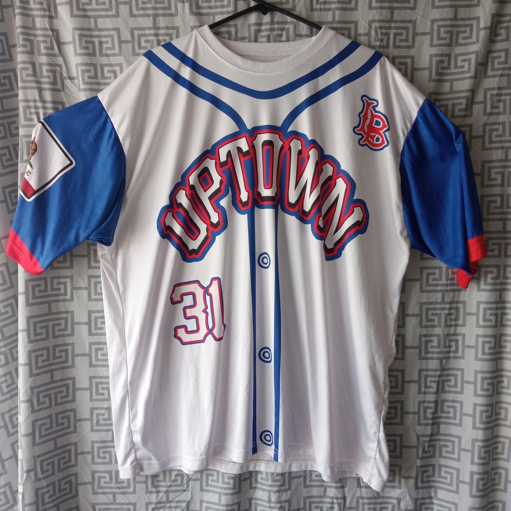 Uptown LB White and Blue Men's Jersey 2X